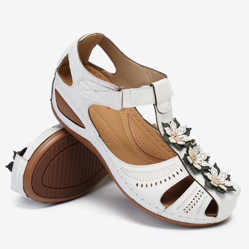 Dame Flower Decro Cutout Krogløkke Åndbar Casual Wedge Sandaler