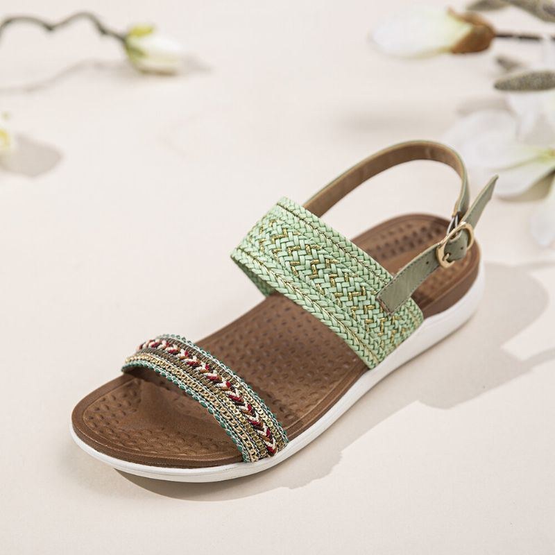 Dame Folkways Broderet Comfy Skridsikre Casual Beach Sandaler