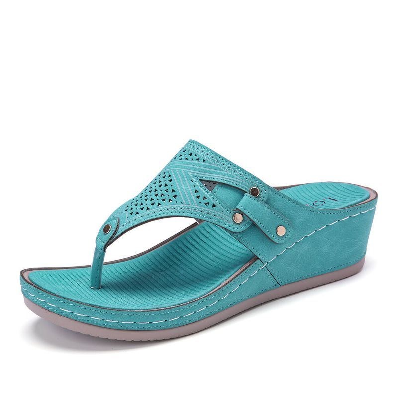 Dame Håndlavet Syning Hule Clip Toe Casual Comfy Sandaler