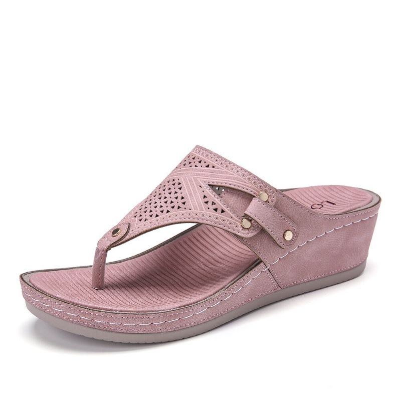 Dame Håndlavet Syning Hule Clip Toe Casual Comfy Sandaler