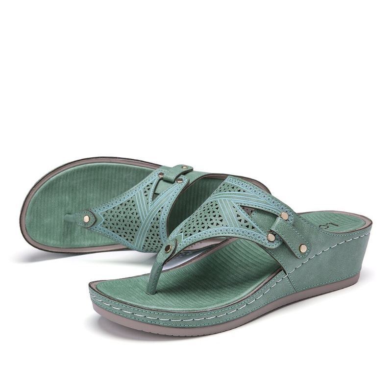 Dame Håndlavet Syning Hule Clip Toe Casual Comfy Sandaler