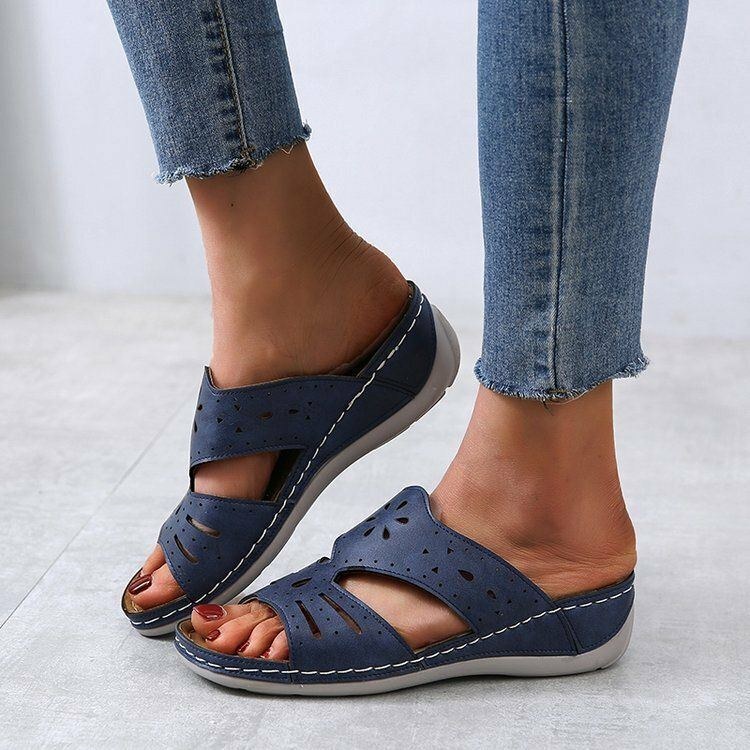 Dame Hollow Comfy Non-slip Casual Slip On Wedges Sandaler