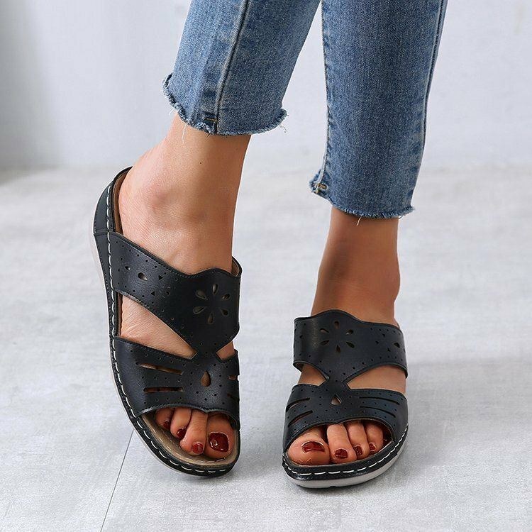 Dame Hollow Comfy Non-slip Casual Slip On Wedges Sandaler