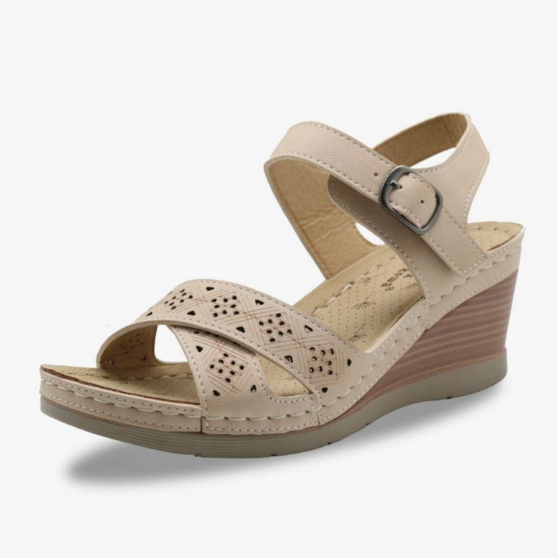 Dame Hul Ud Åben Tåspænde Casual Summer Wedge Sandaler