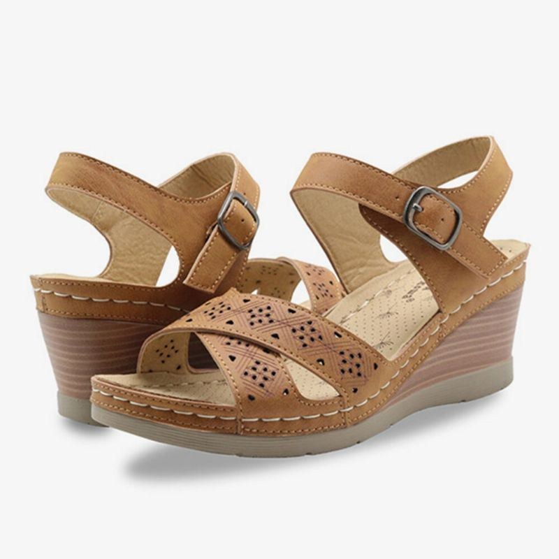 Dame Hul Ud Åben Tåspænde Casual Summer Wedge Sandaler