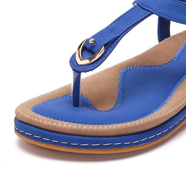 Dame Komfortabel Clip Toe Elastik Letvægts Slip On Summer Beach Flat Sandaler