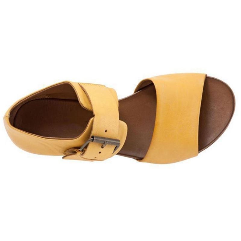 Dame Large Størrelse Rom Peep Toe Casual Spænde Flade Sandaler