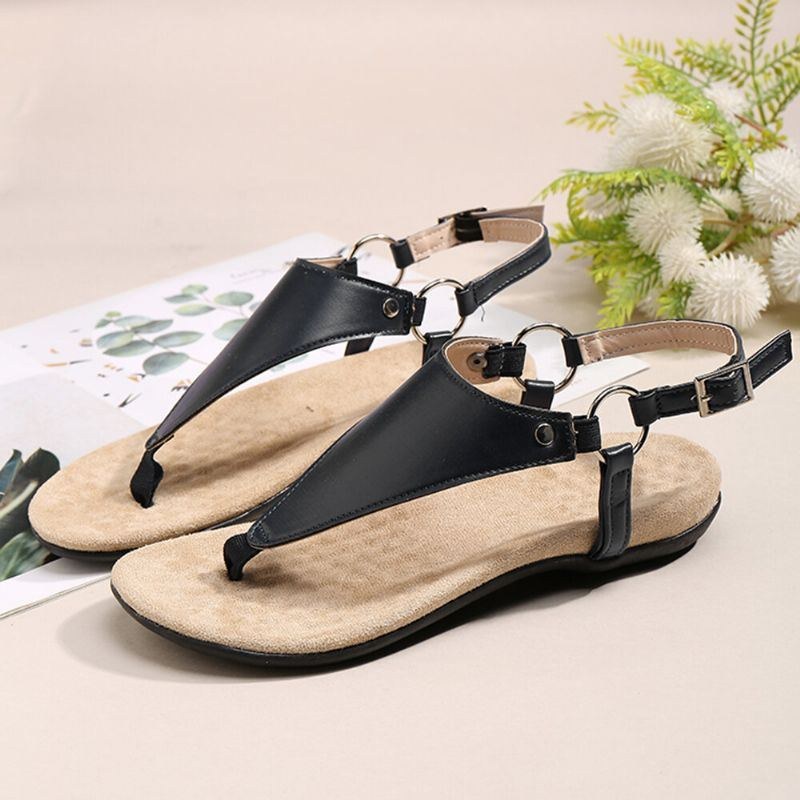 Dame Metalspænde Flip Flops Casual Flat Slingback Sandaler