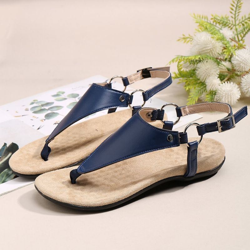 Dame Metalspænde Flip Flops Casual Flat Slingback Sandaler