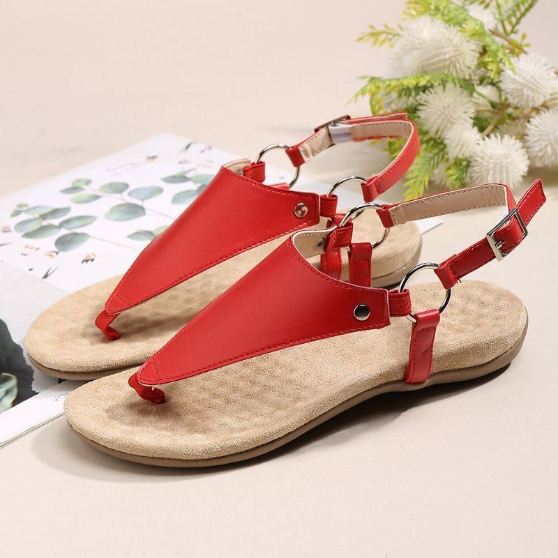 Dame Metalspænde Flip Flops Casual Flat Slingback Sandaler