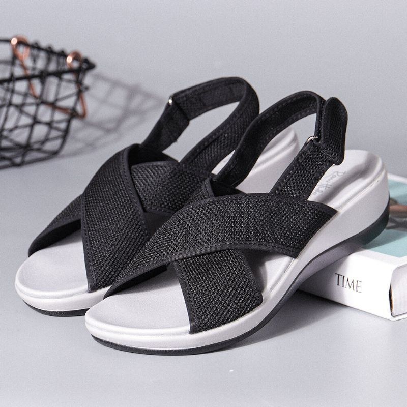 Dame Peep Toe Casual Slingback Sport Sandaler