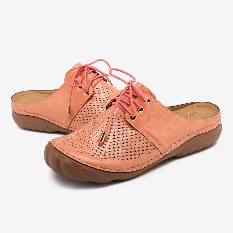 Dame Retro Strappy Hollow Out Slip On Rygløse Sommersandaler