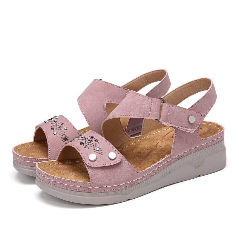 Dame Rhinestone Krogløkke Komfortable Casual Sandaler