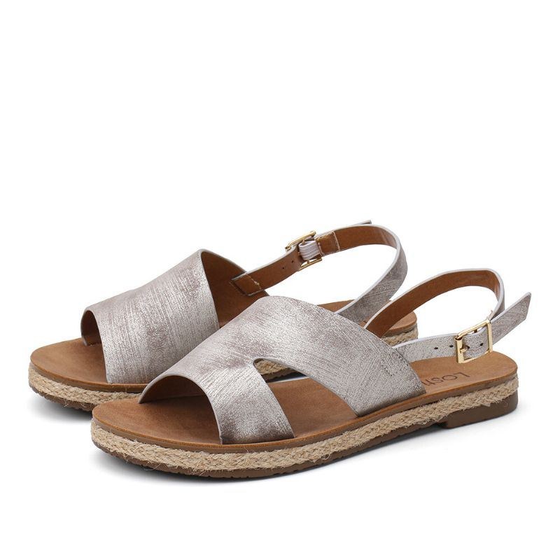 Dame Single Strap Casual Slingback Flade Sandaler