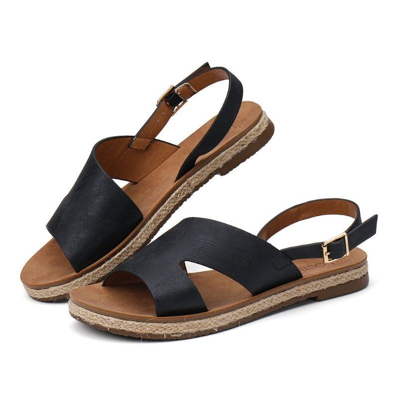 Dame Single Strap Casual Slingback Flade Sandaler