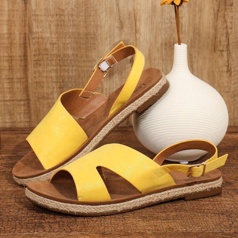 Dame Single Strap Casual Slingback Flade Sandaler