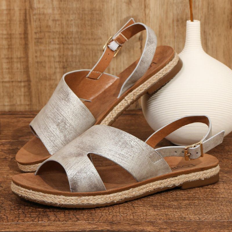 Dame Single Strap Casual Slingback Flade Sandaler