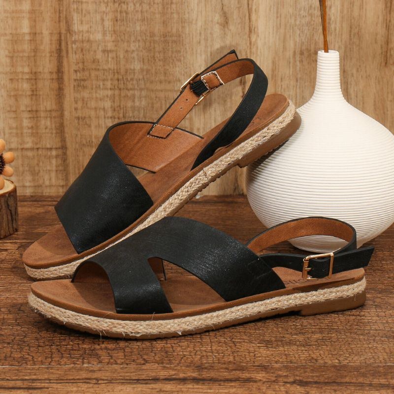 Dame Single Strap Casual Slingback Flade Sandaler