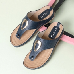 Dame Stor Størrelse Metal Clip Toe Filp Flops Strand Casual Sandaler