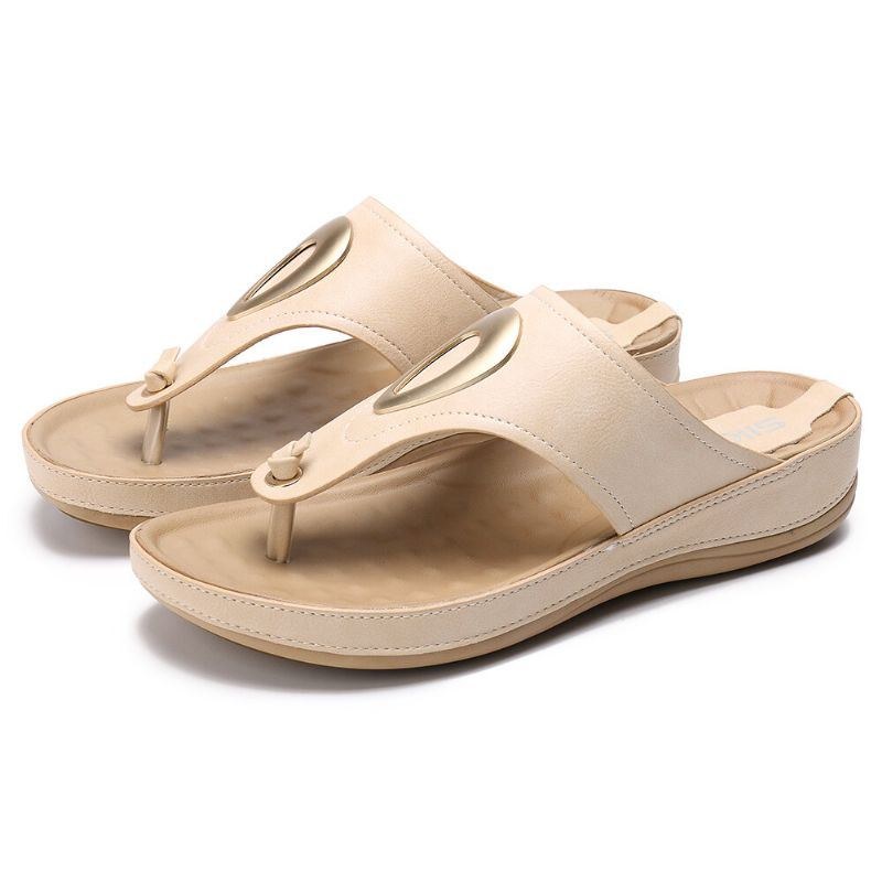 Dame Stor Størrelse Metal Clip Toe Filp Flops Strand Casual Sandaler