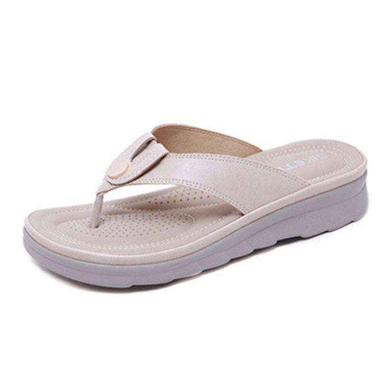 Dame Stor Størrelse Stitching Flip Flops Strand Flade Casual Sandaler