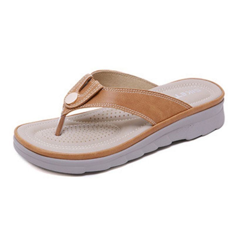 Dame Stor Størrelse Stitching Flip Flops Strand Flade Casual Sandaler