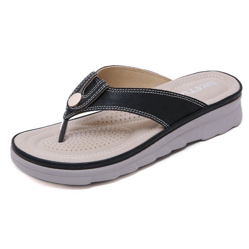 Dame Stor Størrelse Stitching Flip Flops Strand Flade Casual Sandaler