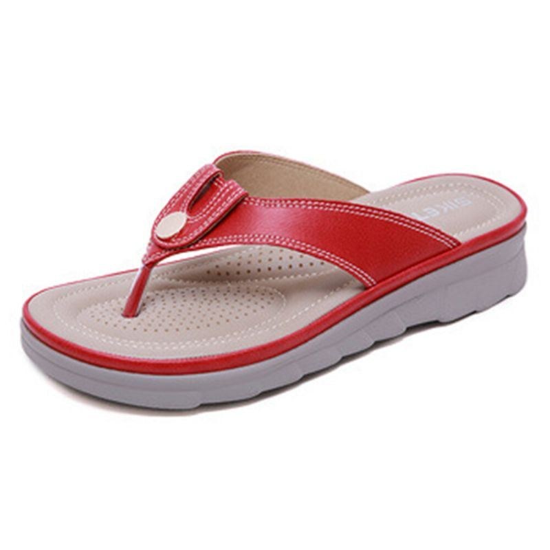 Dame Stor Størrelse Stitching Flip Flops Strand Flade Casual Sandaler