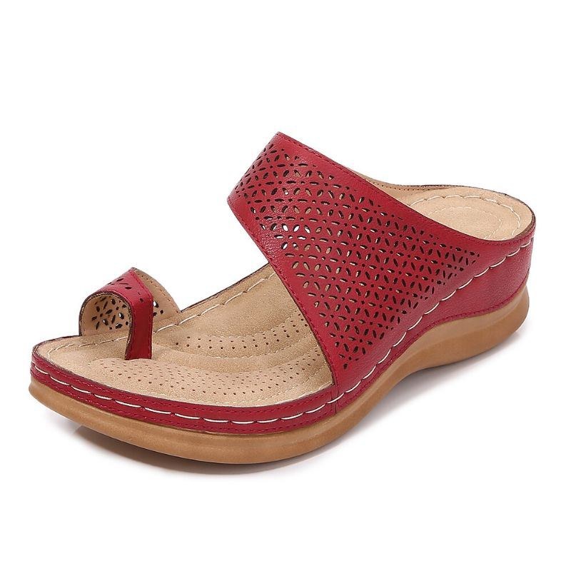 Dame Stor Størrelse Toe Ring Hollow Out Beach Slide Sandaler