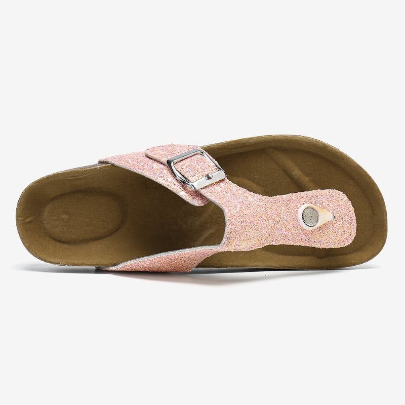 Dame Store Størrelser Behagelig Blødt Ruskind Clip Toe Slip On Sandaler