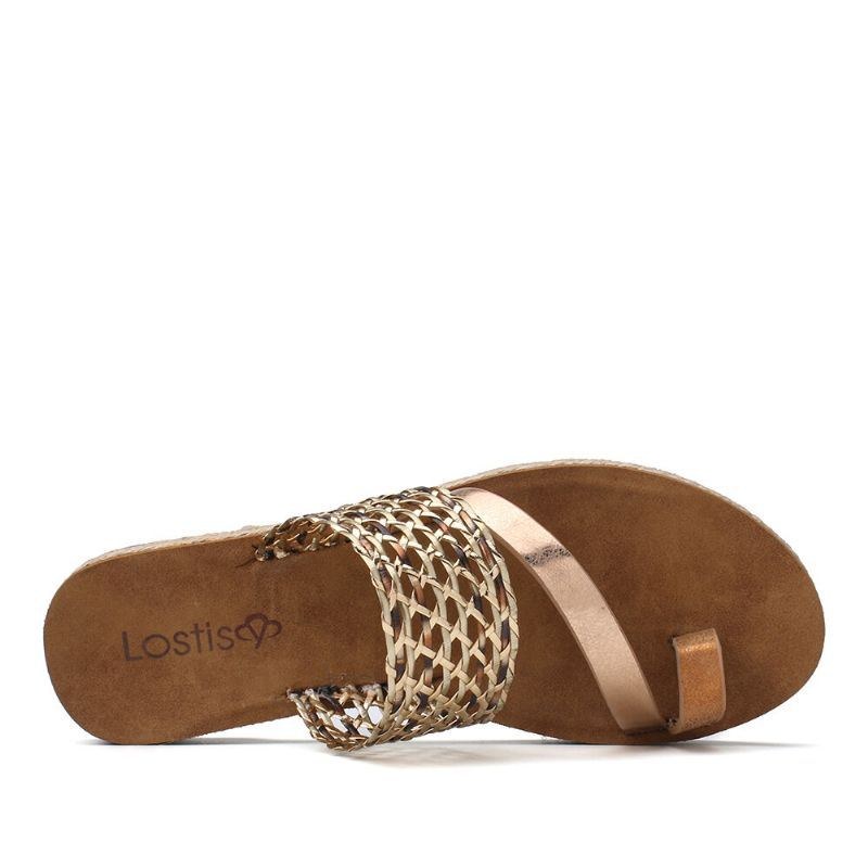 Dame Toe Ring Slip On Woven Strap Casual Sandaler