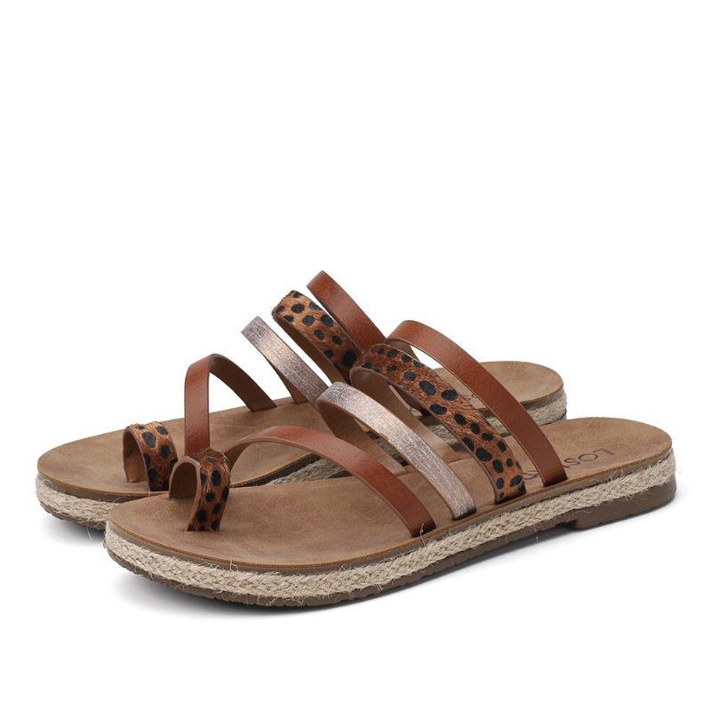 Dame Toe Ring Strappy Slip On Comfy Casual Sandaler