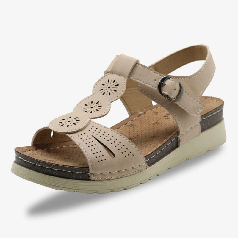 Dame Udhulet Åndbart Åben Tåspænde Casual Summer Wedge Sandaler