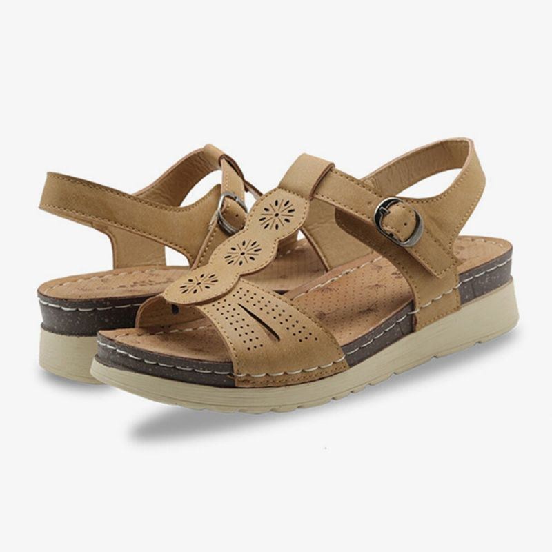 Dame Udhulet Åndbart Åben Tåspænde Casual Summer Wedge Sandaler