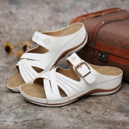 Dame Udhult Åndbar Åben Tåspænde Sommer Casual Wedge Sandaler