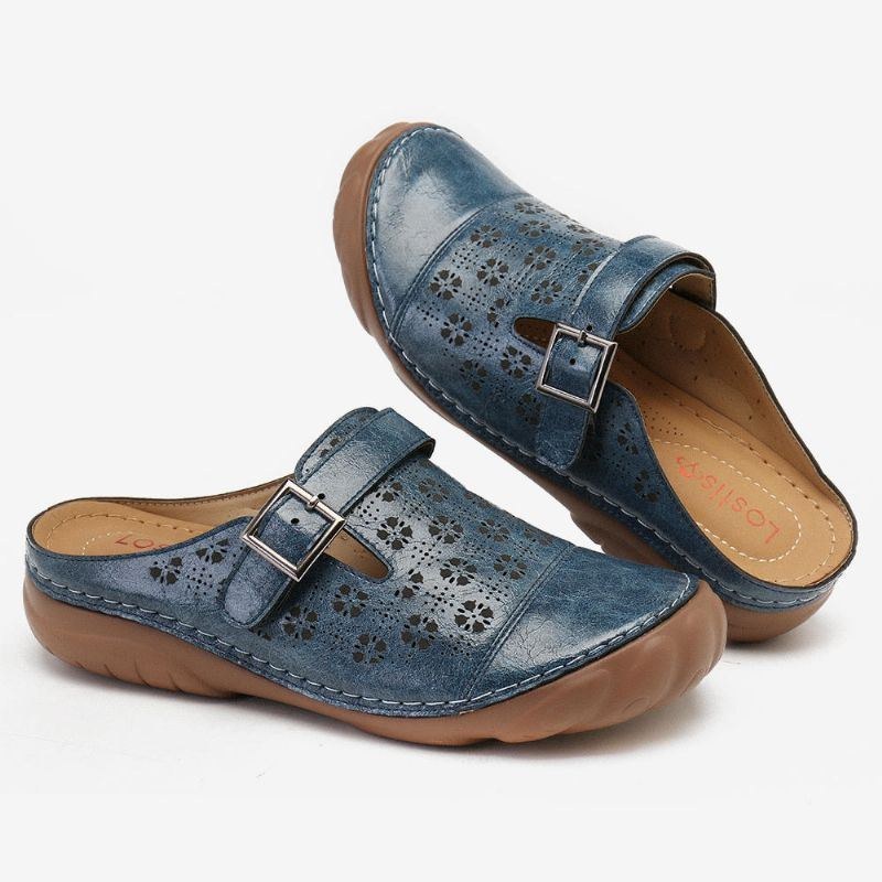 Dame Udhult Åndbar Rygløs Comfy Slip On Sommer Casual Sandaler