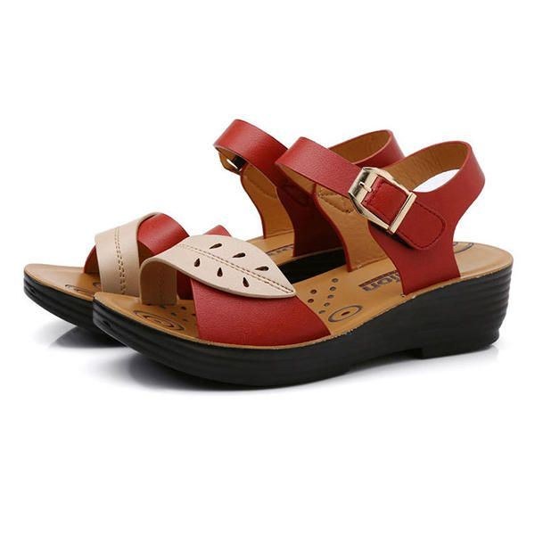 Damesko Komfortable Buckle Wedges Sandaler