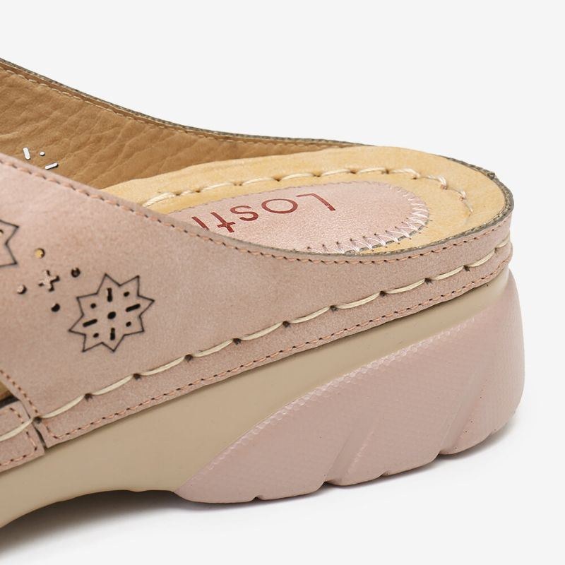 Dameudskæring Åben Tå Blød Sål Slip On Casual Daily Summer Wedge Sandaler