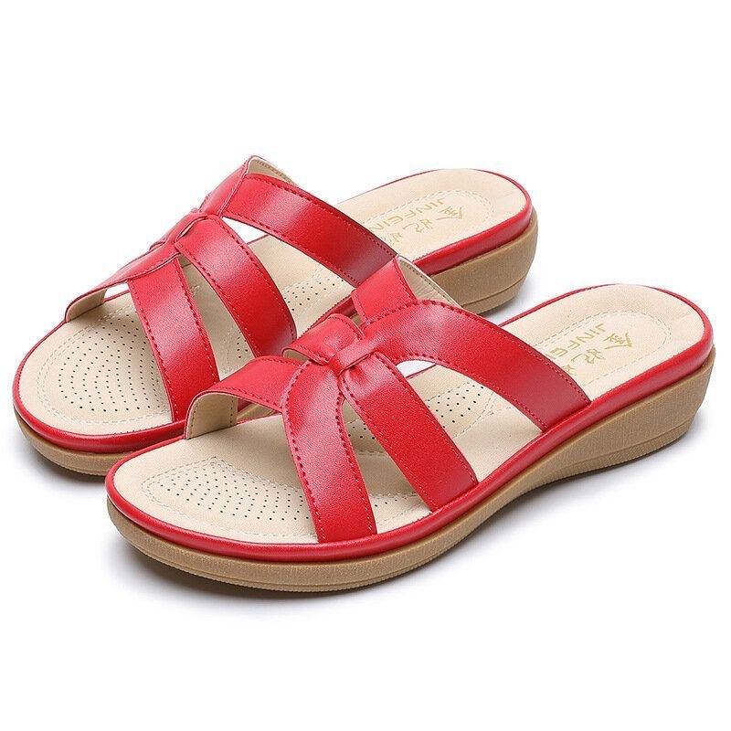 Dameudskæring Åndbar Bærbar Comfy Casual Beach Wedges Sandaler