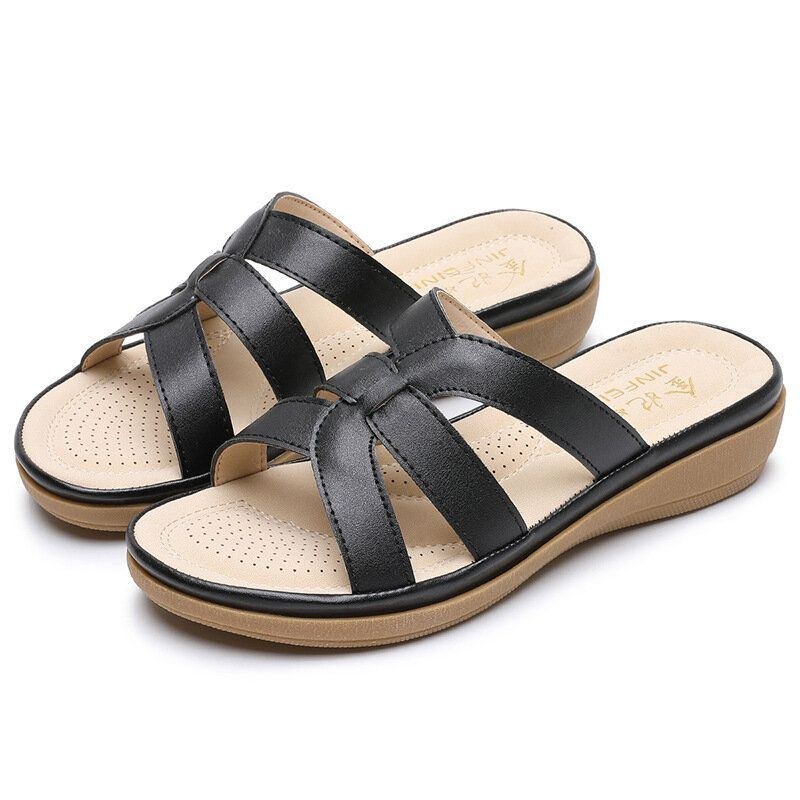 Dameudskæring Åndbar Bærbar Comfy Casual Beach Wedges Sandaler