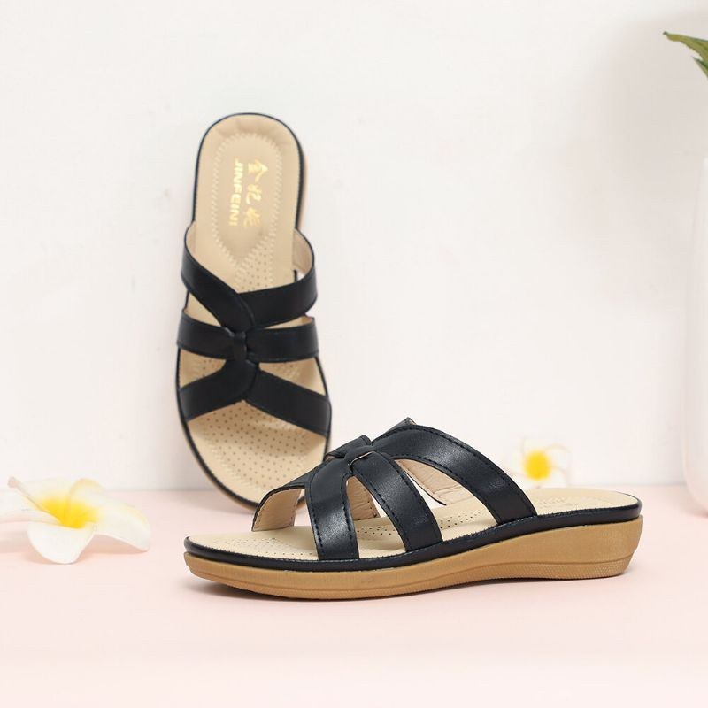 Dameudskæring Åndbar Bærbar Comfy Casual Beach Wedges Sandaler