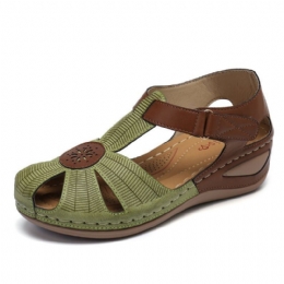 Dameudskæring Åndbar Farvesøm Casual Summer Wedge Sandaler