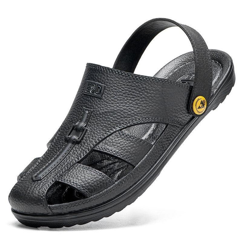 Herre Close Toe Åndbar Pu Læder Fisherman Casual Sandaler