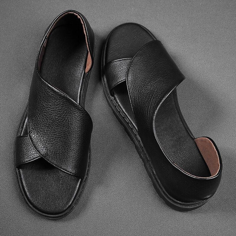 Koskind Til Mænd Åndbar Udhulet Blød Bund Åbnet Tå Slip On Casual Sandaler