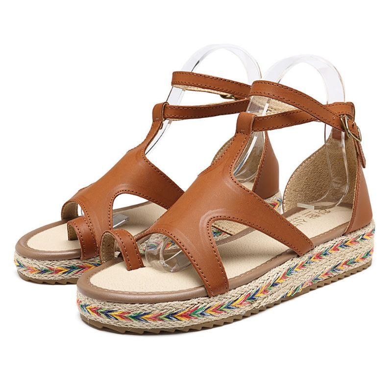 Roman Gladiator Sandaler Sommer Wedges Platform Damesko