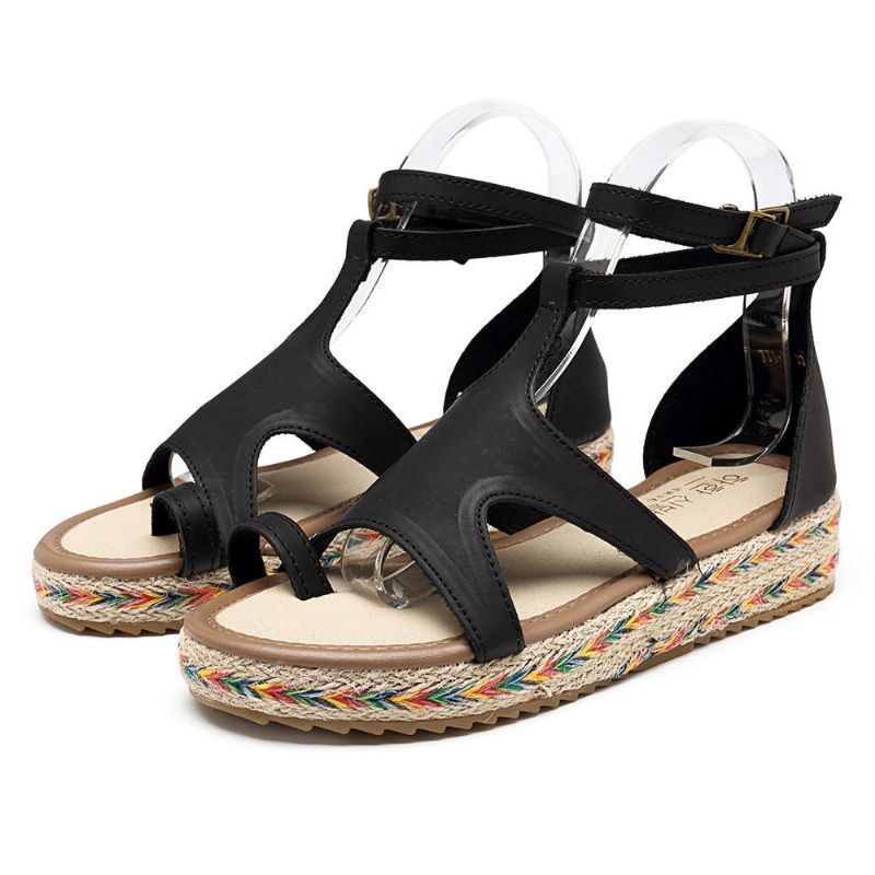 Roman Gladiator Sandaler Sommer Wedges Platform Damesko