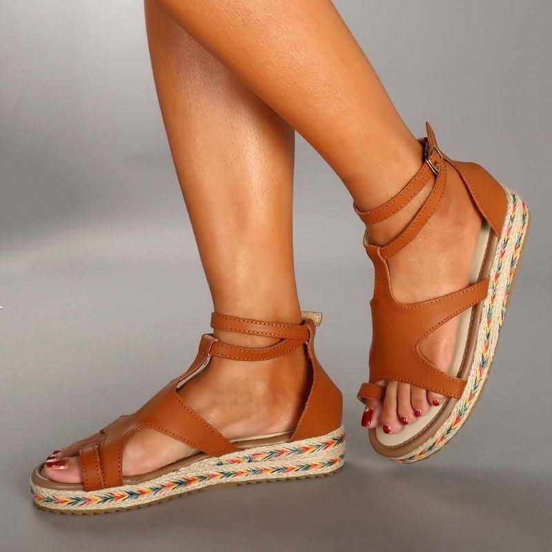 Roman Gladiator Sandaler Sommer Wedges Platform Damesko