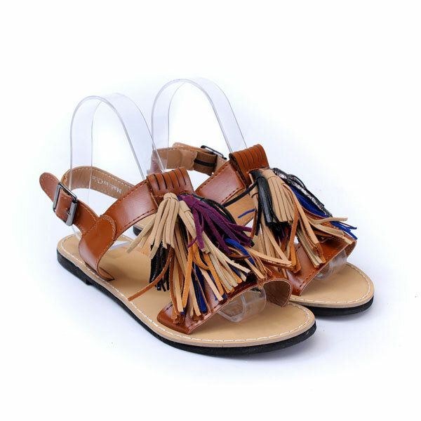 Sommer Damer Kvaster Frynser Slingback Flade Sandaler Mokkasiner Sko