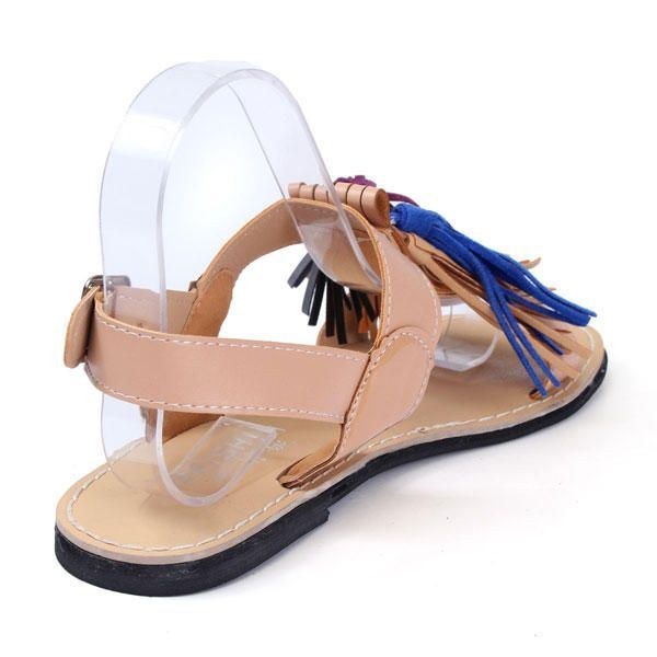 Sommer Damer Kvaster Frynser Slingback Flade Sandaler Mokkasiner Sko