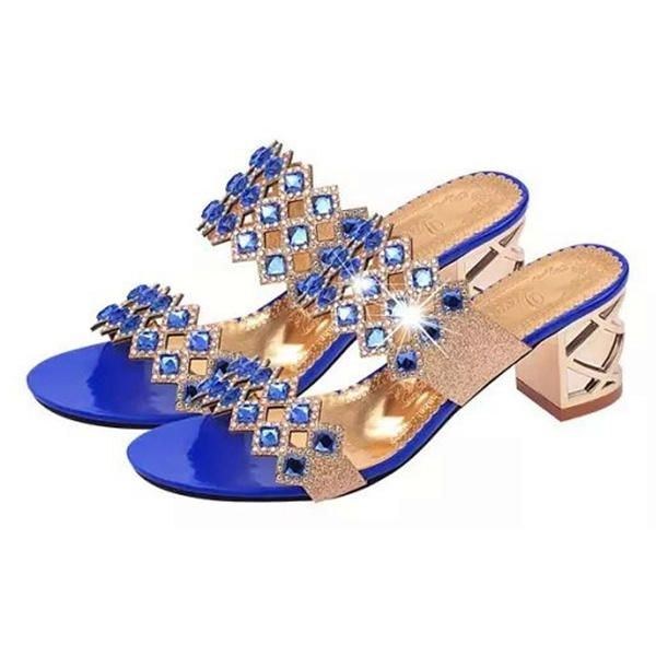 Sommer Kvinder Strandsandaler Chikke Rhinestone Sandaler Platform Sandaler